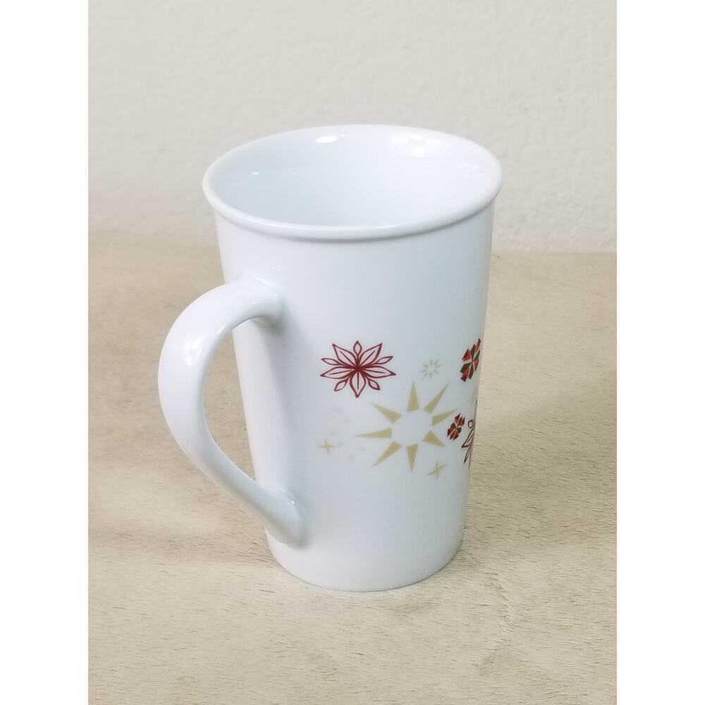 Starbucks Christmas Holiday Coffee Mug 12oz Teacup 2013 White Red 4 3/4" - Picture 6 of 13